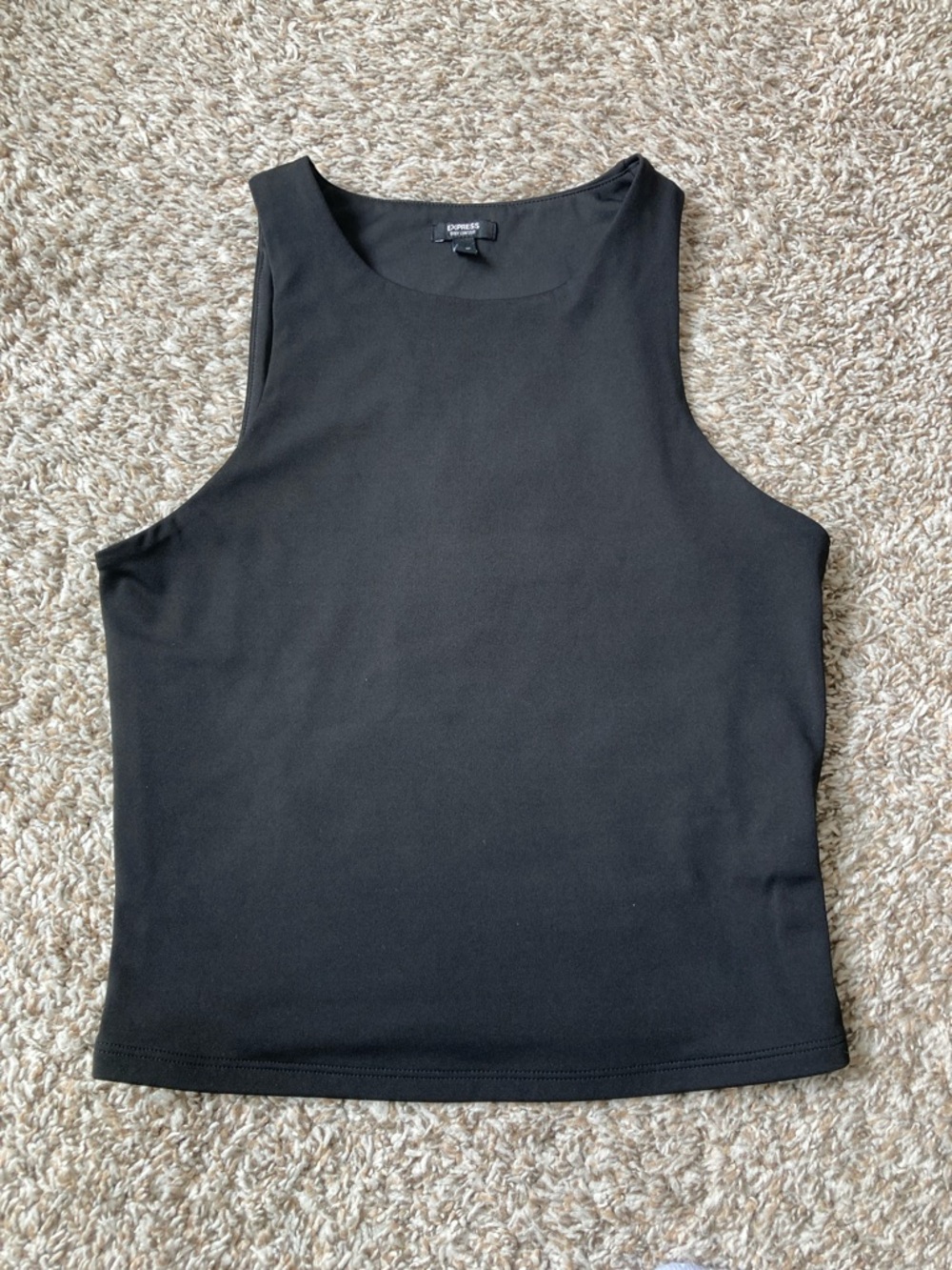 Express Black Body Contour Sleeveless High-Neck Top